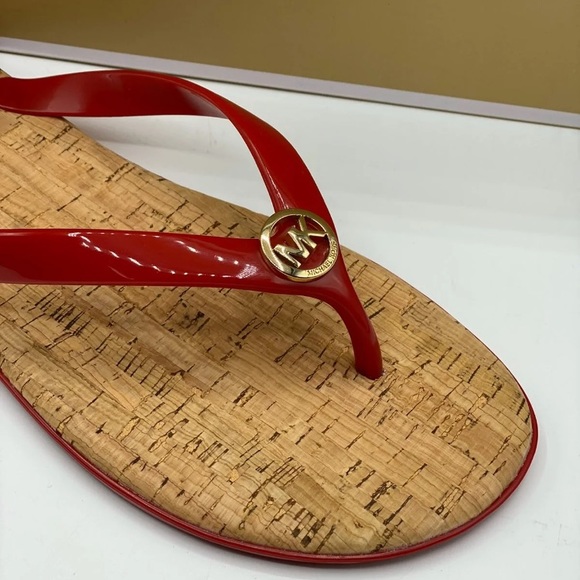 NWT Michael Kors Jelly Flip flops Red - Picture 3 of 7
